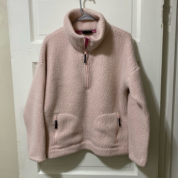J Crew Pink Sherpa zip pull over - Picture 1 of 6
